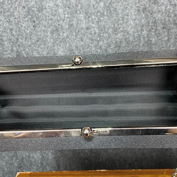 Bijoux Terner Elegant Black Evening Clutch Purse Silver Chain Strap‎ Formal - Picture 9 of 10